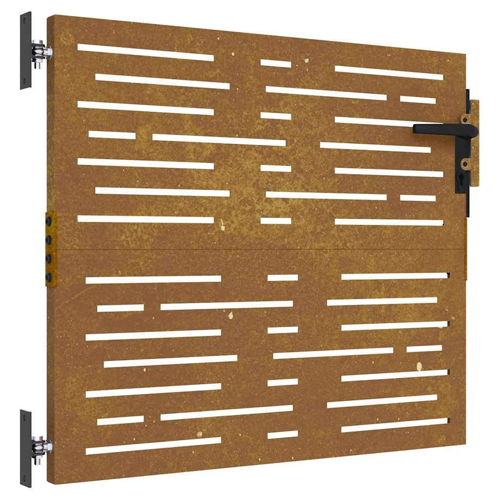 Cancello da giardino 85x75 cm in acciaio Corten design quadrato | homemem39