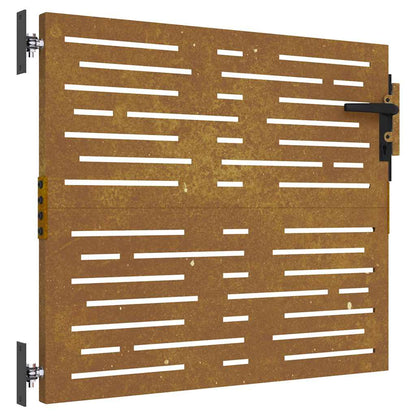 Cancello da giardino 85x75 cm in acciaio Corten design quadrato | homemem39