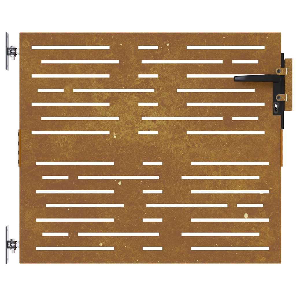 Cancello da giardino 85x75 cm in acciaio Corten design quadrato | homemem39