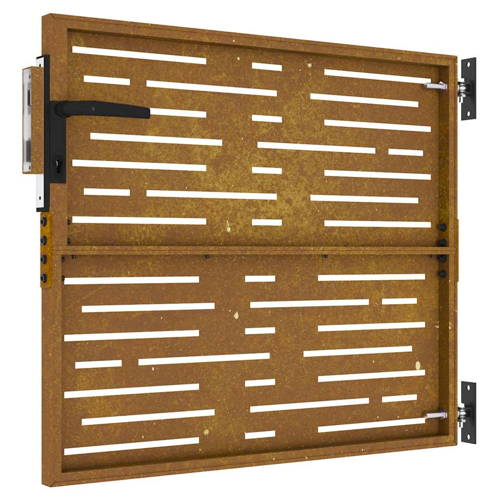 Cancello da giardino 85x75 cm in acciaio Corten design quadrato | homemem39
