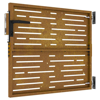Cancello da giardino 85x75 cm in acciaio Corten design quadrato | homemem39