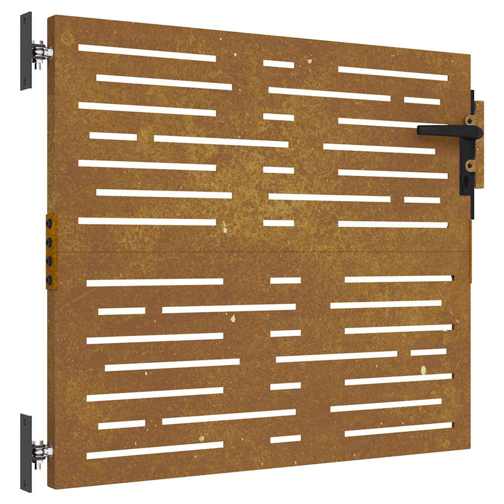 Cancello da giardino 85x100 cm in acciaio Corten design quadrato | homemem39