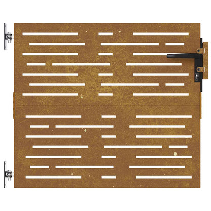 Cancello da giardino 85x100 cm in acciaio Corten design quadrato | homemem39