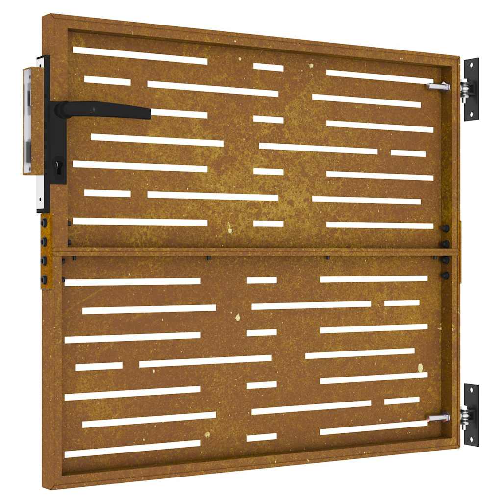 Cancello da giardino 85x100 cm in acciaio Corten design quadrato | homemem39