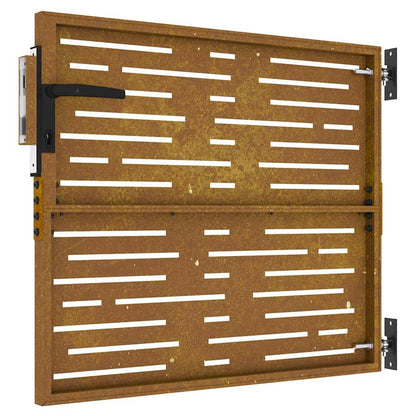 Cancello da giardino 85x100 cm in acciaio Corten design quadrato | homemem39