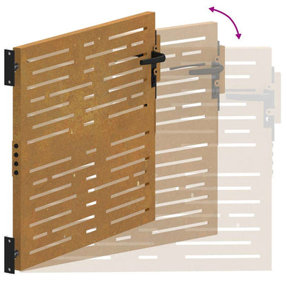Cancello da giardino 85x100 cm in acciaio Corten design quadrato | homemem39