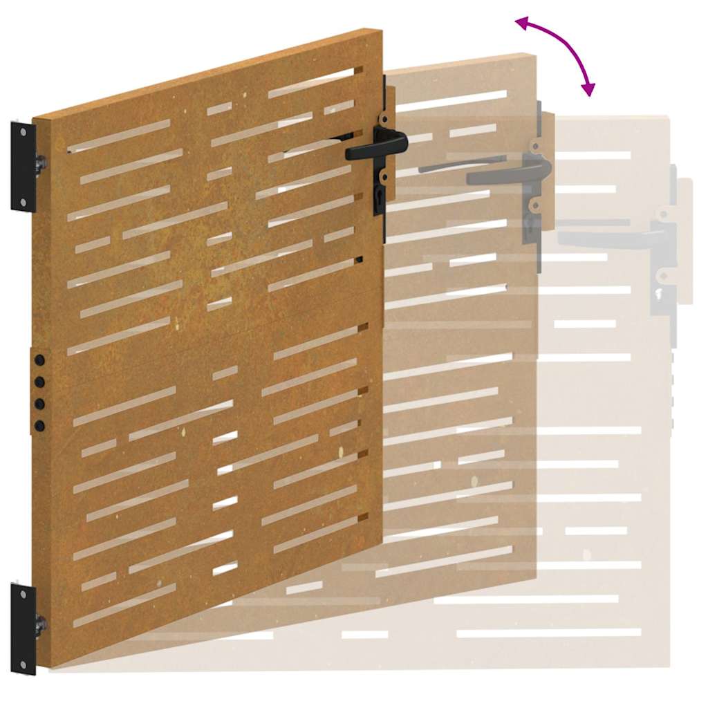 Cancello da giardino 85x100 cm in acciaio Corten design quadrato | homemem39