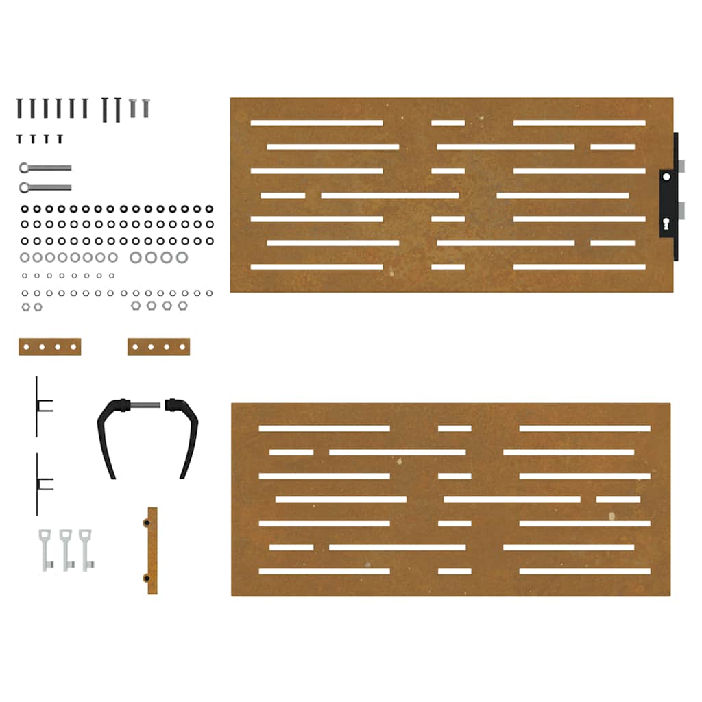 Cancello da giardino 85x100 cm in acciaio Corten design quadrato | homemem39