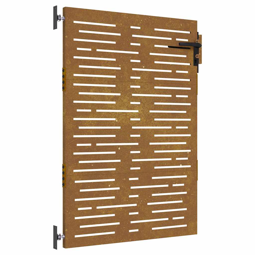 Cancello da giardino 85x125 cm in acciaio Corten design quadrato | homemem39