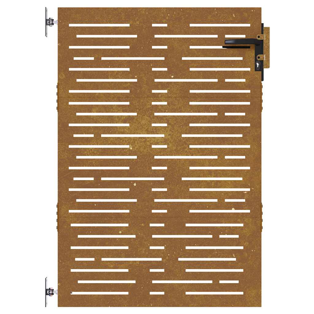 Cancello da giardino 85x125 cm in acciaio Corten design quadrato | homemem39