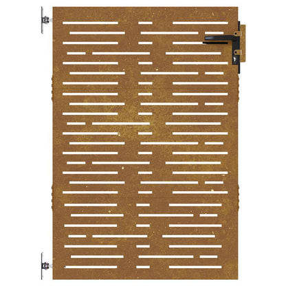 Cancello da giardino 85x125 cm in acciaio Corten design quadrato | homemem39