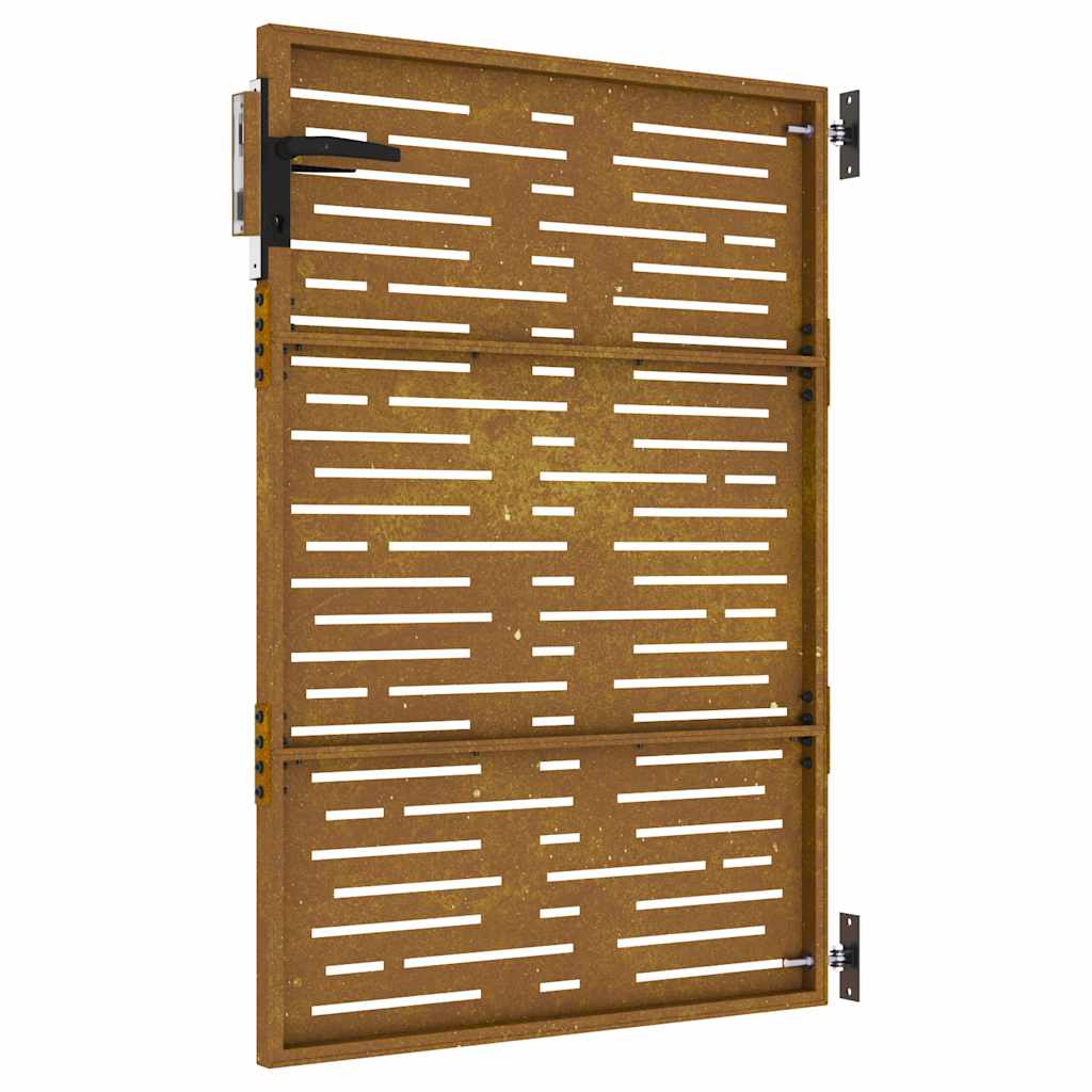Cancello da giardino 85x125 cm in acciaio Corten design quadrato | homemem39