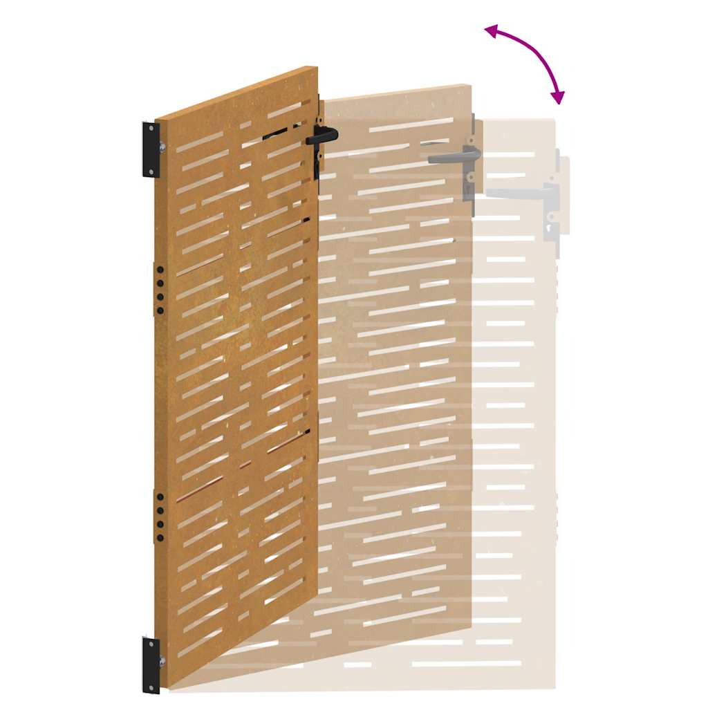 Cancello da giardino 85x125 cm in acciaio Corten design quadrato | homemem39