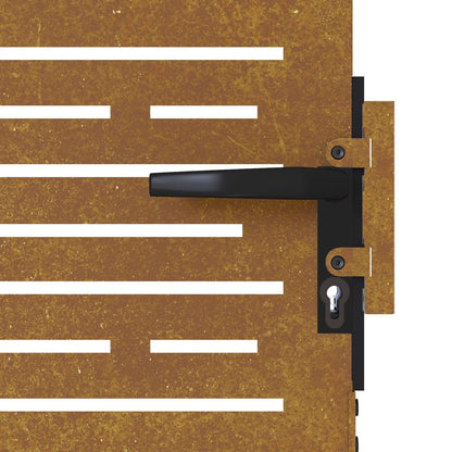 Cancello da giardino 85x150 cm in acciaio Corten design quadrato | homemem39