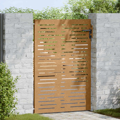 Cancello da giardino 85x150 cm in acciaio Corten design quadrato | homemem39