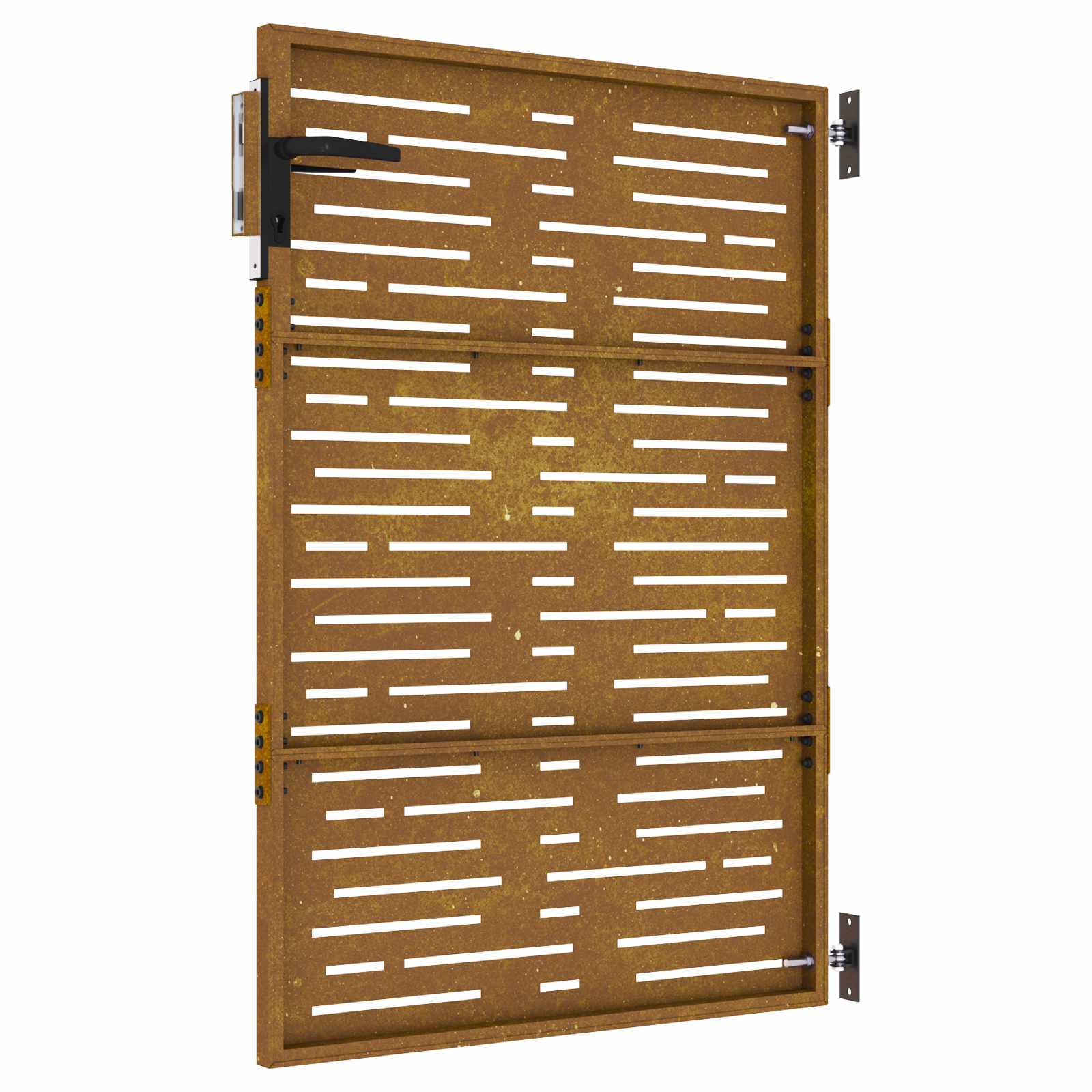 Cancello da giardino 85x150 cm in acciaio Corten design quadrato | homemem39