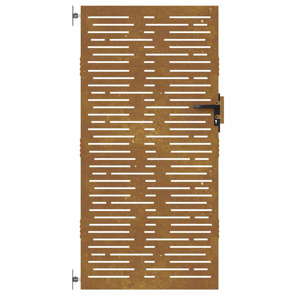 Cancello da giardino 85x175 cm in acciaio Corten design quadrato | homemem39