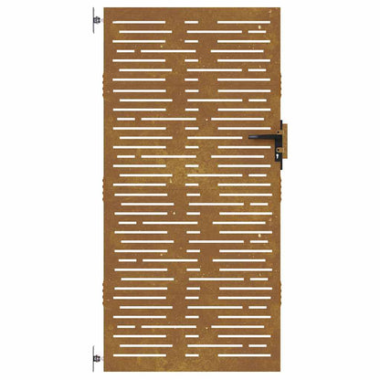 Cancello da giardino 85x175 cm in acciaio Corten design quadrato | homemem39