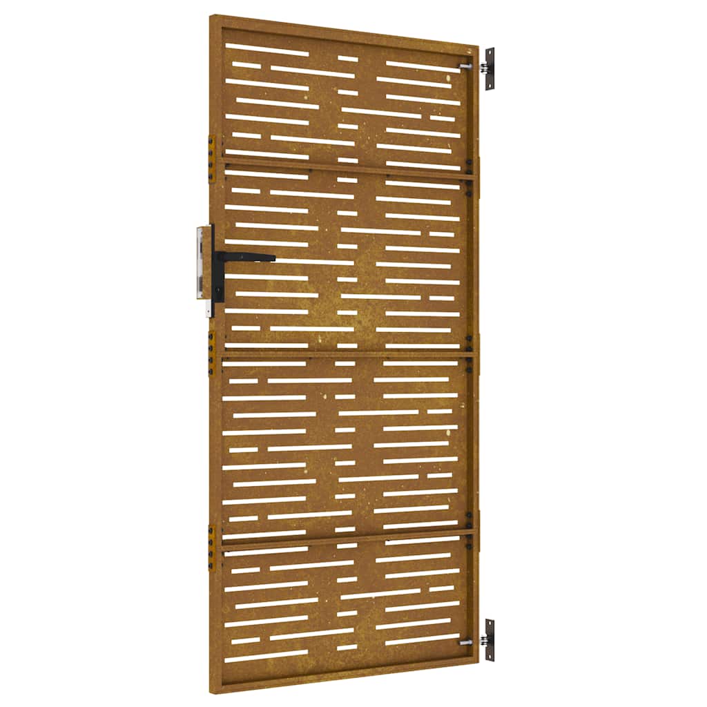 Cancello da giardino 85x175 cm in acciaio Corten design quadrato | homemem39