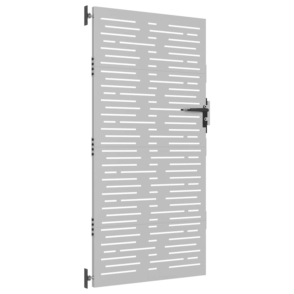 Cancello da giardino 85x200 cm in acciaio Corten design quadrato | homemem39