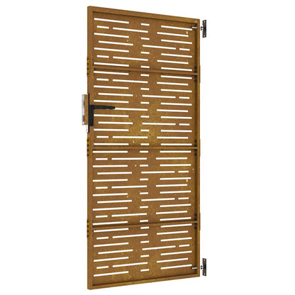 Cancello da giardino 85x200 cm in acciaio Corten design quadrato | homemem39