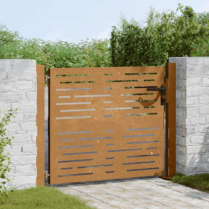 Cancello da giardino 100x75 cm in acciaio Corten design quadrato | homemem39