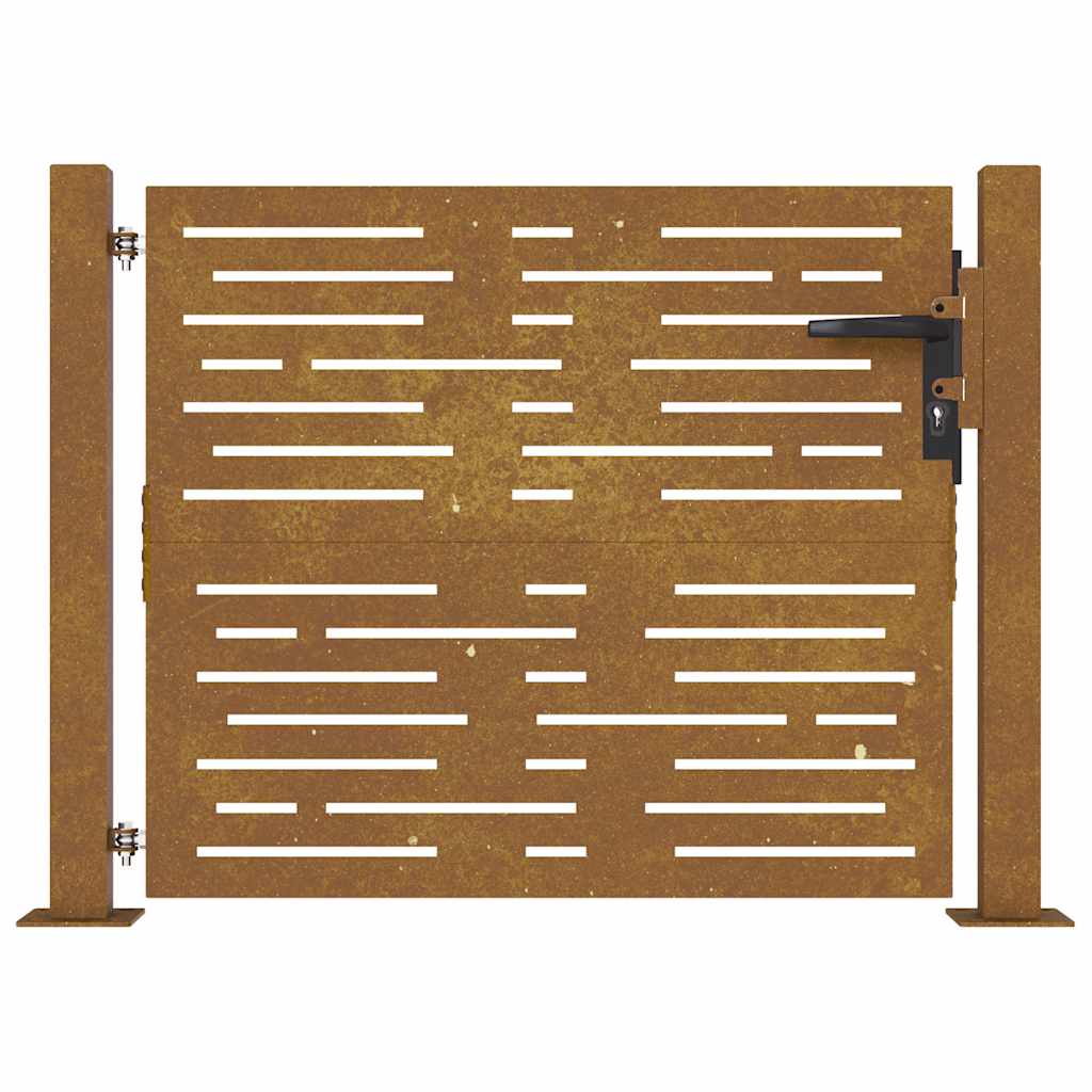 Cancello da giardino 100x75 cm in acciaio Corten design quadrato | homemem39