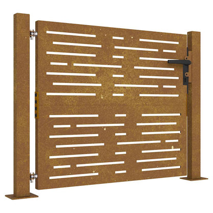Cancello da giardino 100x100 cm in acciaio Corten design quadrato | homemem39