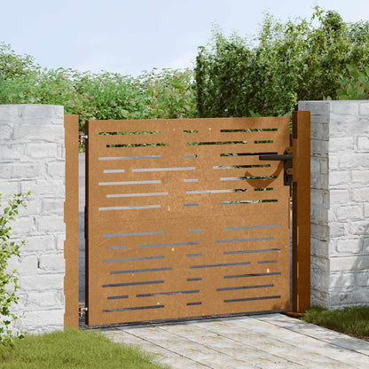 Cancello da giardino 100x100 cm in acciaio Corten design quadrato | homemem39