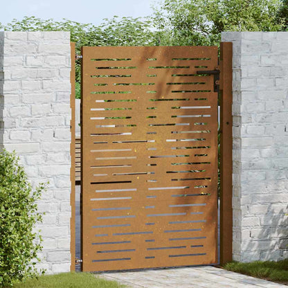 Cancello da giardino 100x150 cm in acciaio Corten design quadrato | homemem39
