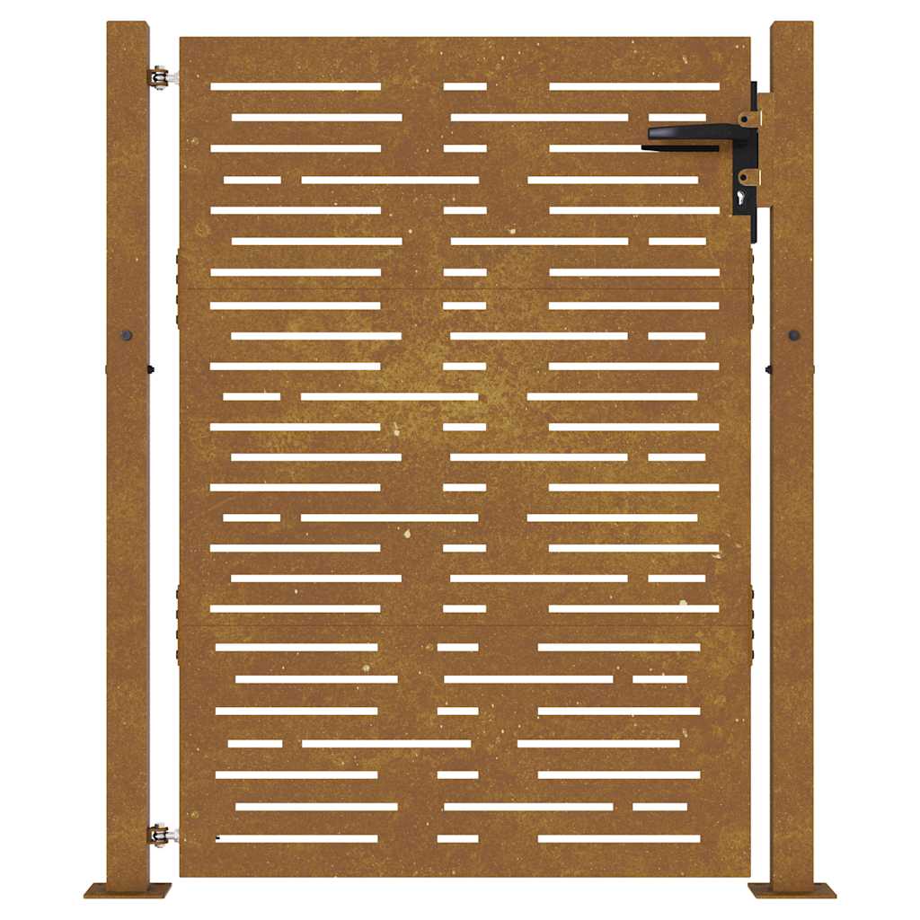 Cancello da giardino 100x150 cm in acciaio Corten design quadrato | homemem39