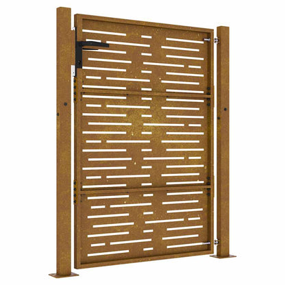 Cancello da giardino 100x150 cm in acciaio Corten design quadrato | homemem39