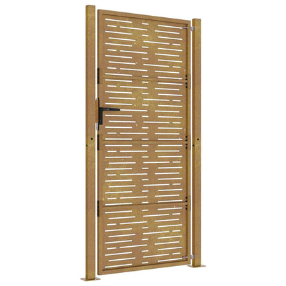 Cancello da giardino 100x175 cm in acciaio Corten design quadrato | homemem39