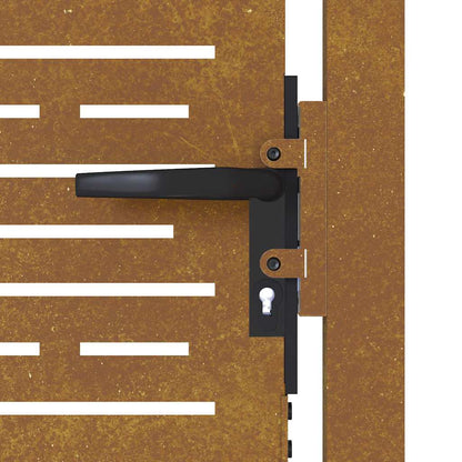 Cancello da giardino 100x175 cm in acciaio Corten design quadrato | homemem39
