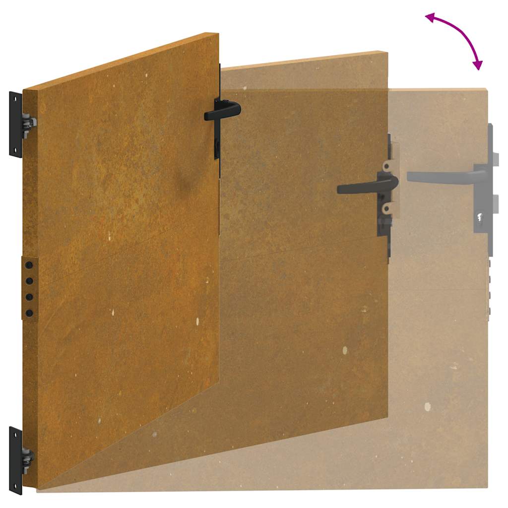 Cancello da giardino 85x75 cm in acciaio Corten | homemem39