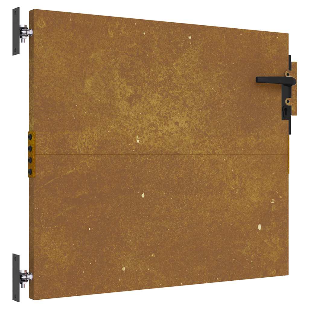 Cancello da giardino 85x125 cm in acciaio Corten design quadrato | homemem39