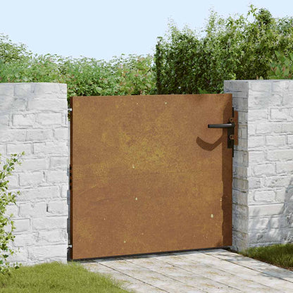 Cancello da giardino 85x125 cm in acciaio Corten design quadrato | homemem39