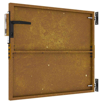 Cancello da giardino 85x125 cm in acciaio Corten design quadrato | homemem39