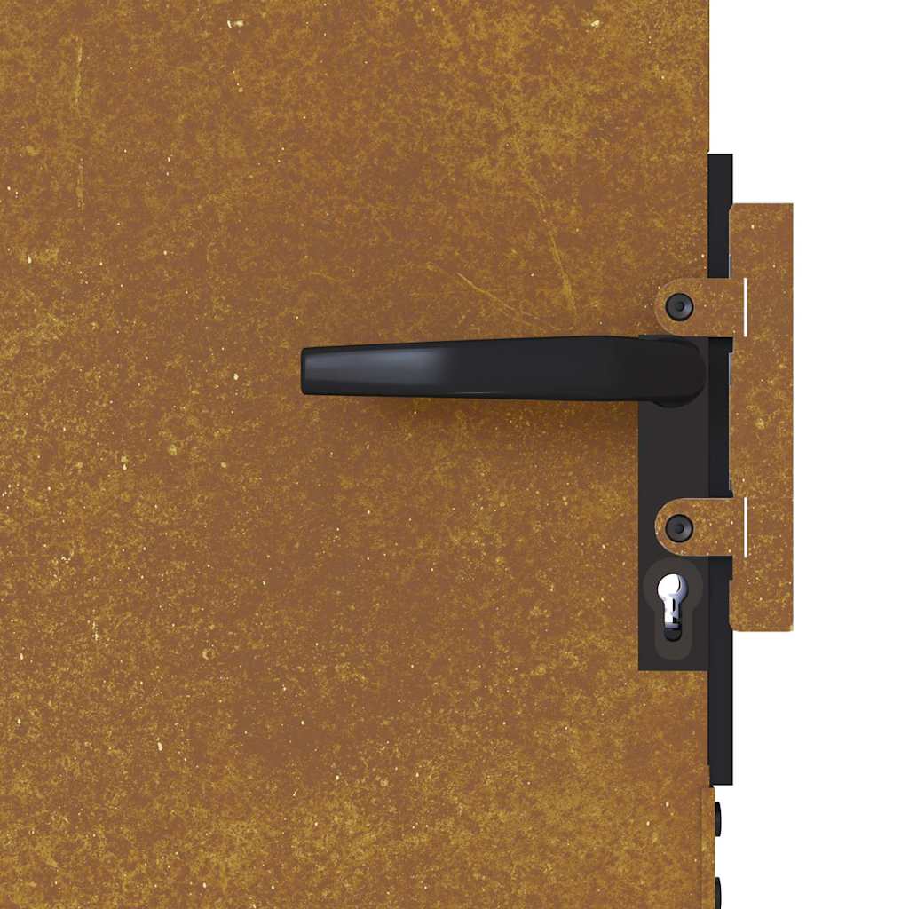 Cancello da giardino 85x125 cm in acciaio Corten design quadrato | homemem39