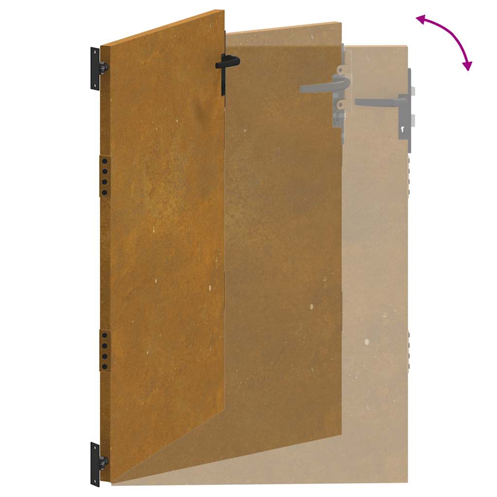 Cancello da giardino 85x125 cm in acciaio Corten | homemem39
