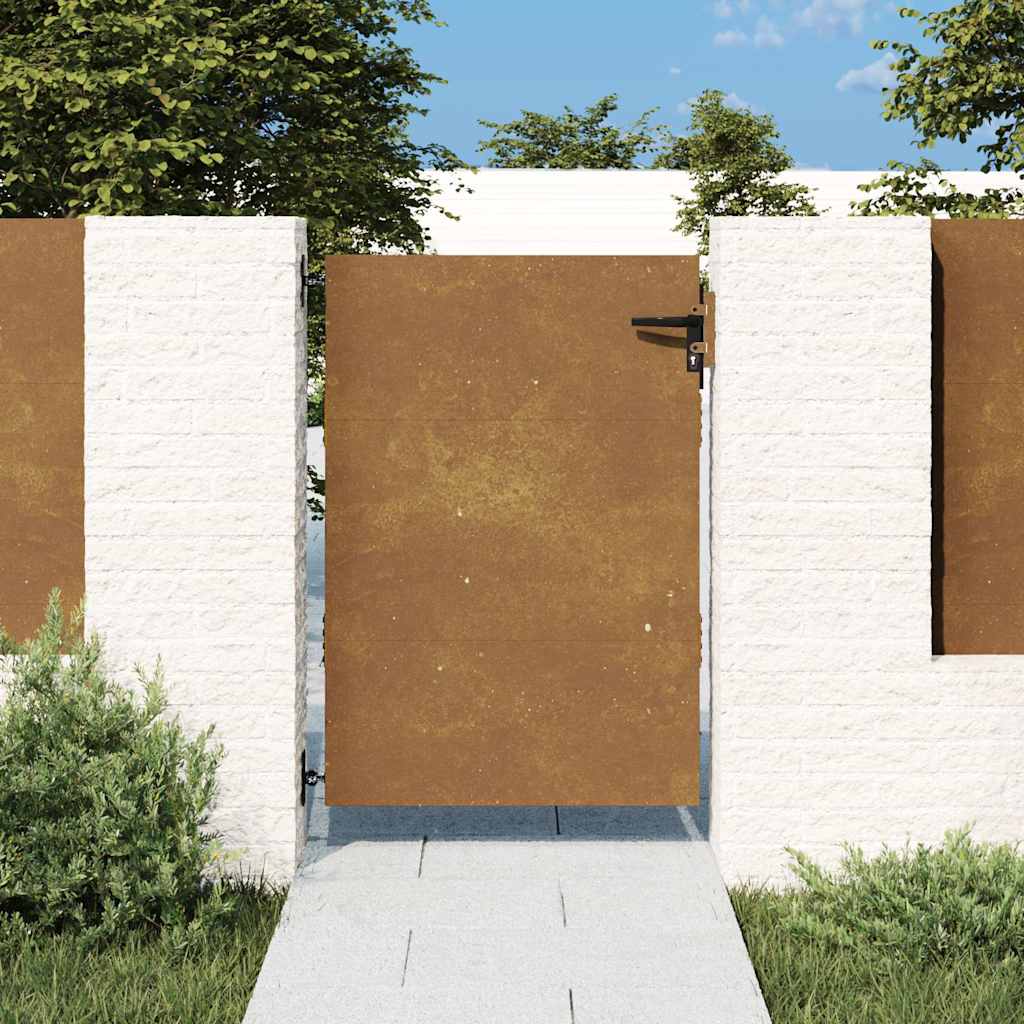 Cancello da giardino 85x125 cm in acciaio Corten | homemem39