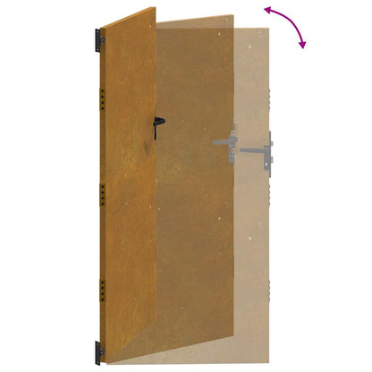 Cancello da giardino 85x200 cm in acciaio Corten | homemem39