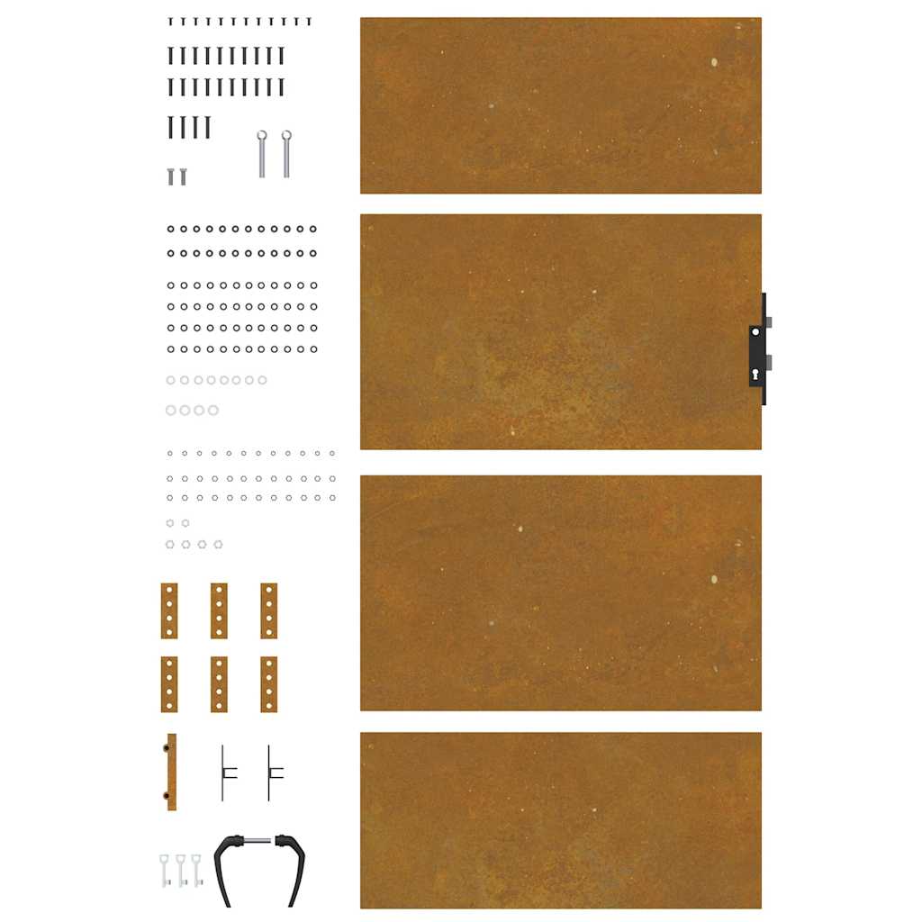Cancello da giardino 85x200 cm in acciaio Corten | homemem39