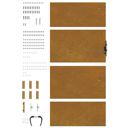 Cancello da giardino 85x200 cm in acciaio Corten | homemem39