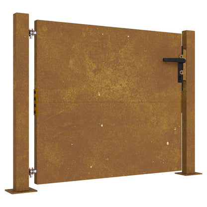 Cancello da giardino 100x75 cm in acciaio Corten