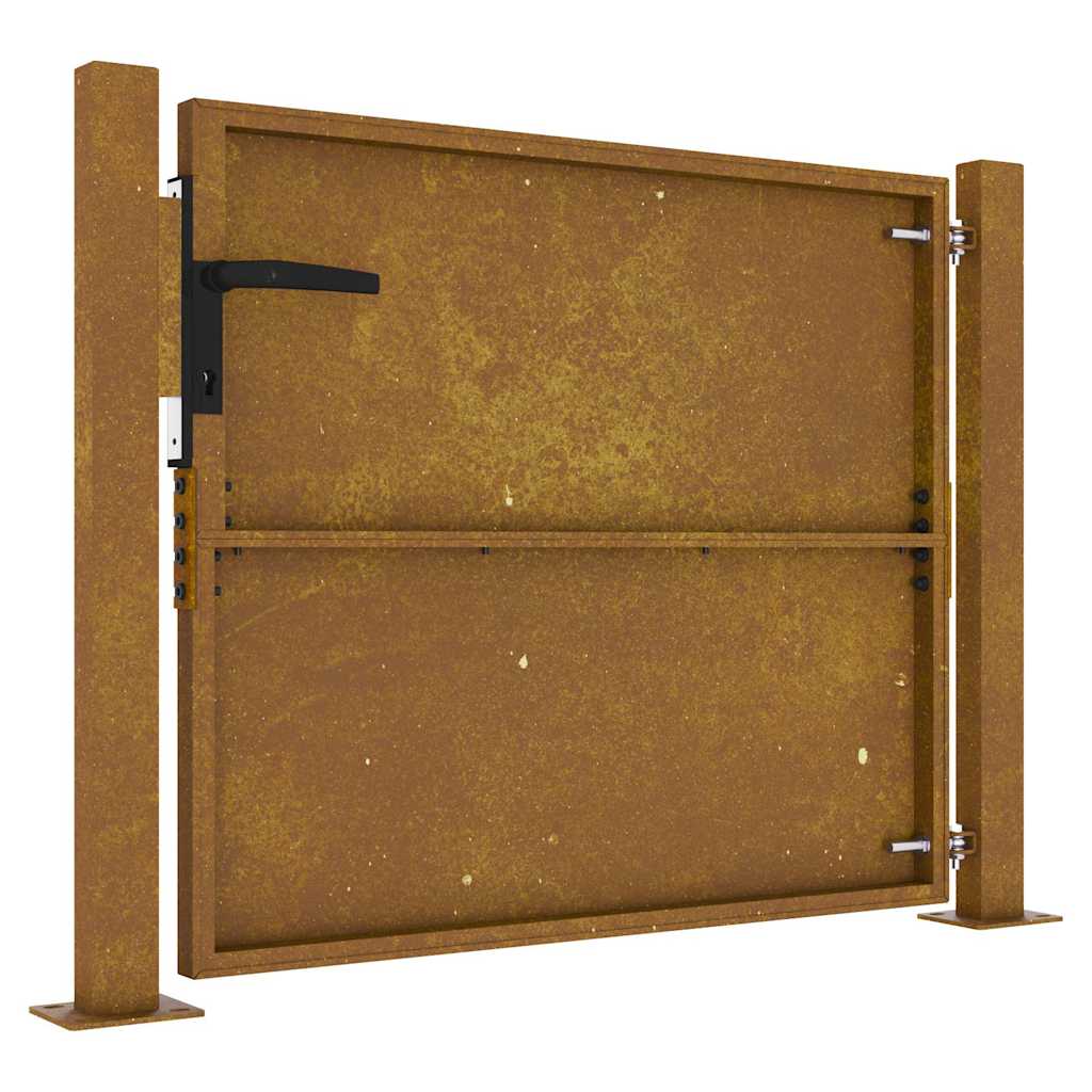 Cancello da giardino 100x100 cm in acciaio Corten