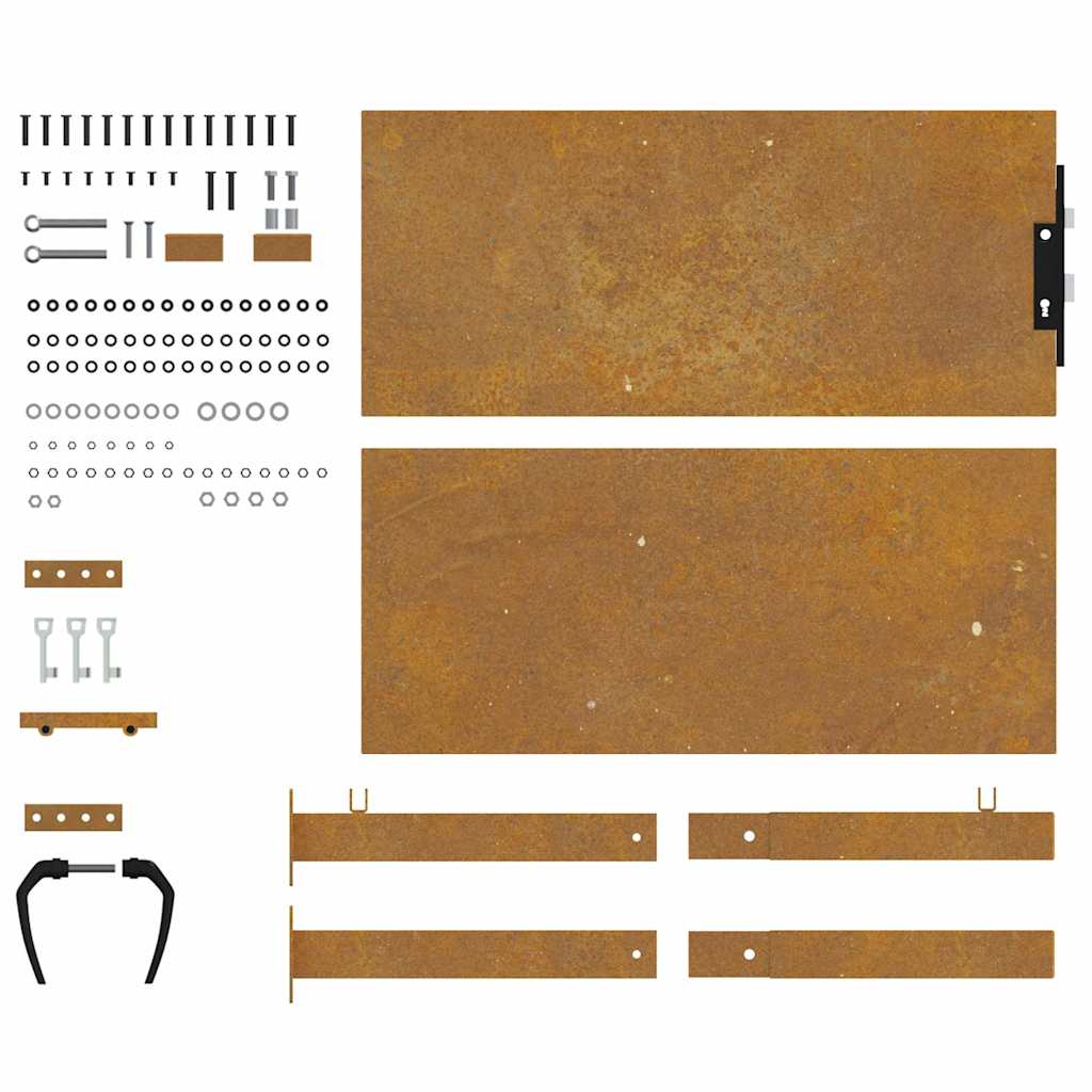 Cancello da giardino 100x100 cm in acciaio Corten | homemem39