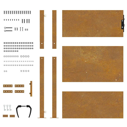 Cancello da giardino 100x150 cm in acciaio Corten | homemem39