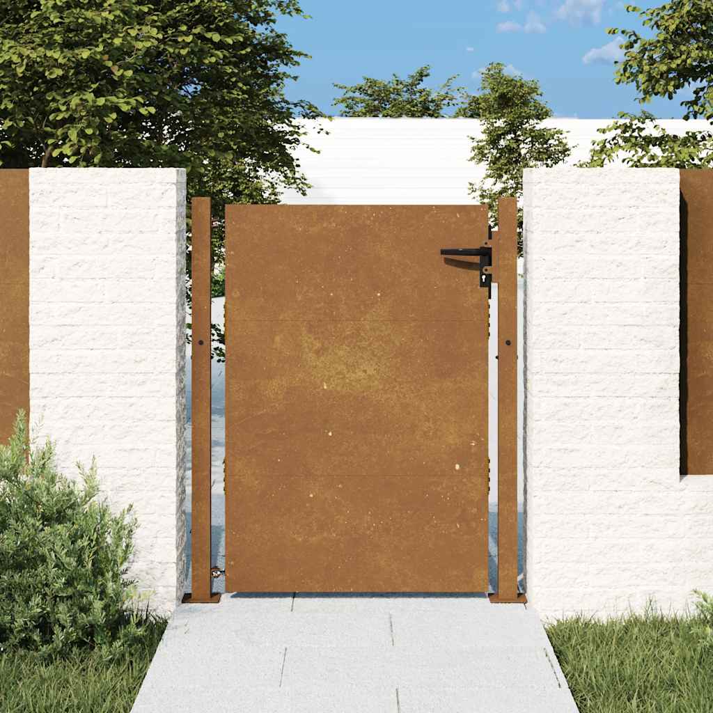 Cancello da giardino 100x150 cm in acciaio Corten | homemem39