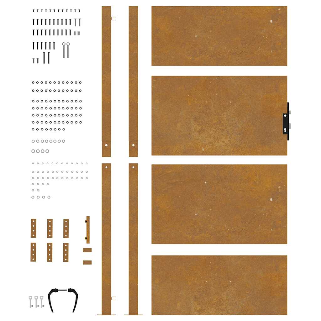 Cancello da giardino 100x200 cm in acciaio Corten | homemem39